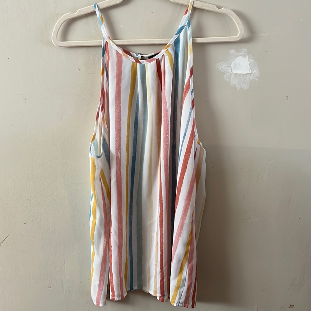 Striped flowy tank top